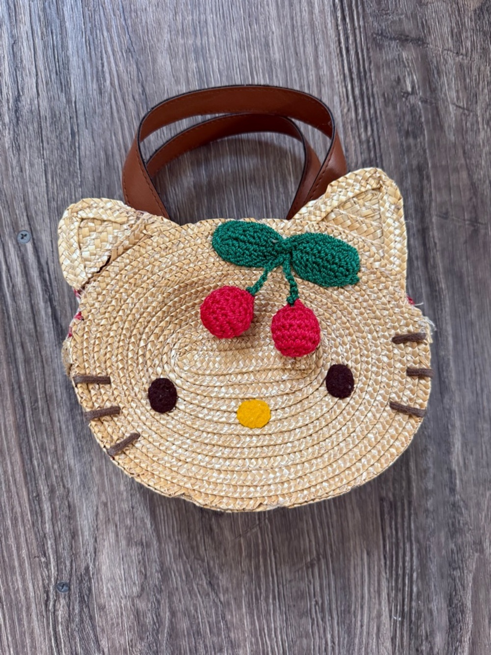 Rare Straw Hello Kitty Cherry handbag